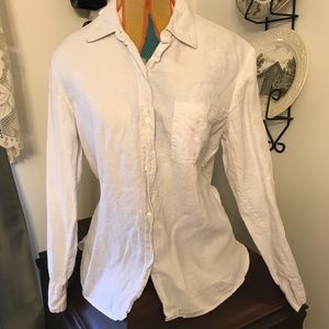 J. Crew long sleeve white linen button down shirt
